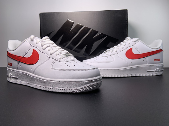 Nike Air Force 1 Low Supreme White Speed Red CU9225-101