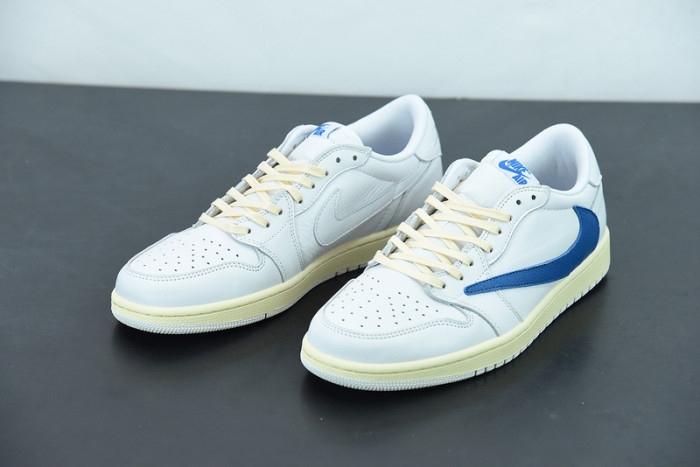 Travis Scott x Air Jordan 1 Low White Navy Blue CQ3277-100