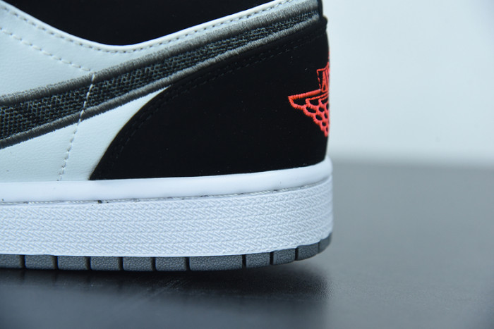 Air Jordan 1 Low Black White Wolf Grey Infrared 553558-029